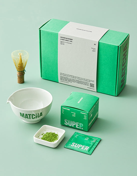 Super Matcha Ceremony Set (말차 세레모니) | 세레모니 세트 (포켓1팩*차선*차완)