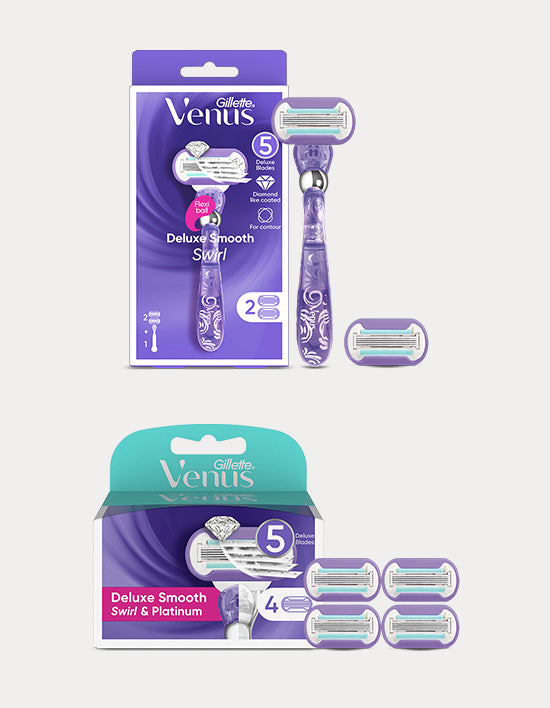 Gillette Venus Swirl Women's Razor, 2 Types (제모기) | 비너스 스월 여성용 면도기 3개/4개 2종 (택1)