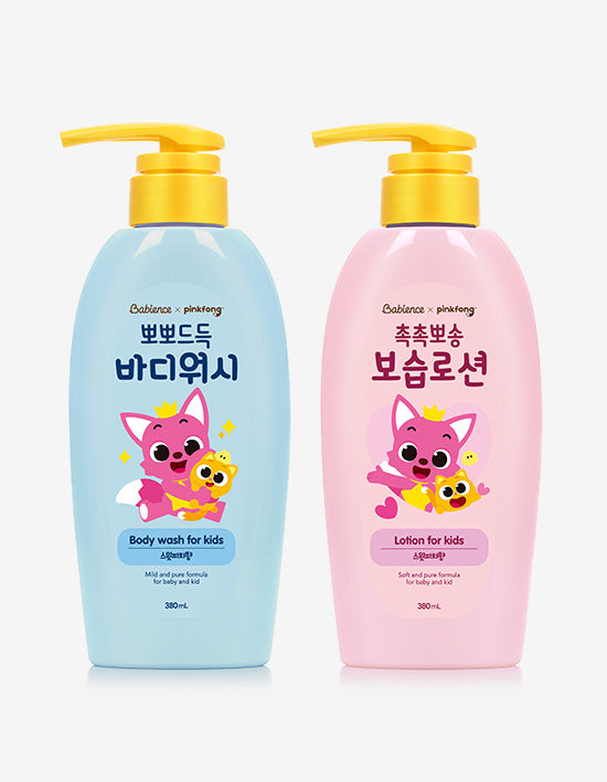 Pinkfong Baby Wash / Lotion, 2 Types, 380ml (워시) | 핑크퐁 뽀뽀드득 바디워시/보습로션 380ML 2종 (택1)