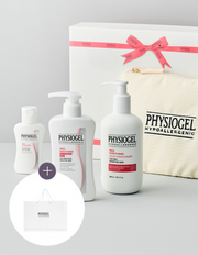 [피지오겔] 레드 수딩 바디케어세트(모이스처라이저 300ml+카밍젤 200ml+AI로션 50ml+파우치+쇼핑백) - Kurly USA