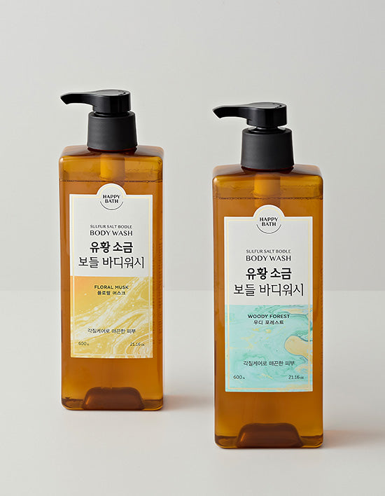 [해피바스] 유황 소금 보들 바디워시 600g 2종(택1) - Kurly USA