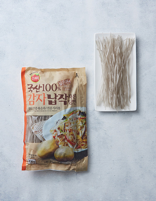 Flat Cut Korean Glass Noodles (당면) | 국산감자 납작 자른 당면 300g