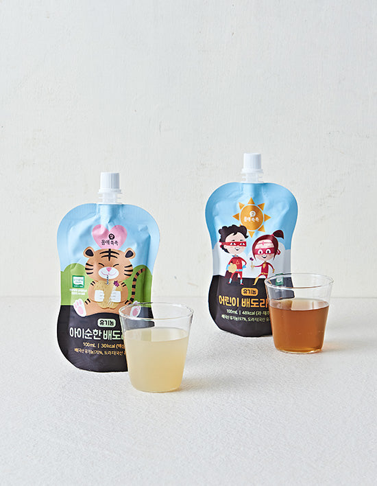[몸애쏙쏙] 유기농 어린이 배도라지즙 2종 (100mL X 10포) - Kurly USA