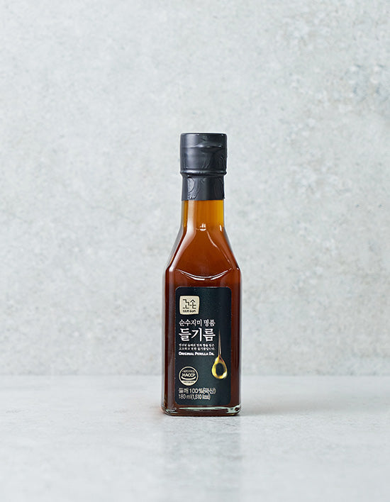 [꼬손] 순수 지미 명품 들기름 180mL (국산 통들깨100%) - Kurly USA