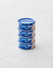 Sajo Mild Tuna, 85g x 4 (마일드참치) | 마일드참치 85g*4캔 (안심따개)
