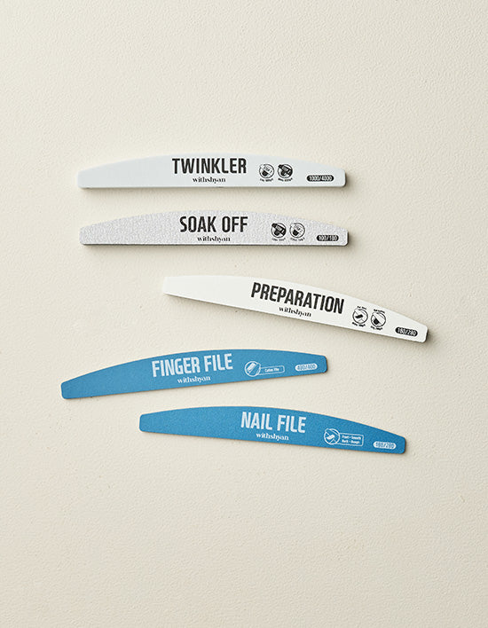 [위드샨] 네일파일 5종 세트 (반영구&세척가능) - Kurly USA