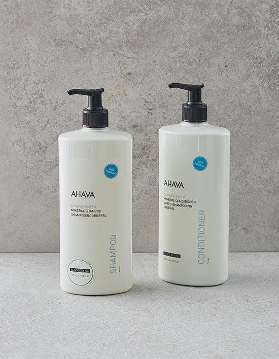 [AHAVA] 소금 미네랄 샴푸 & 컨디셔너 750ml - Kurly USA