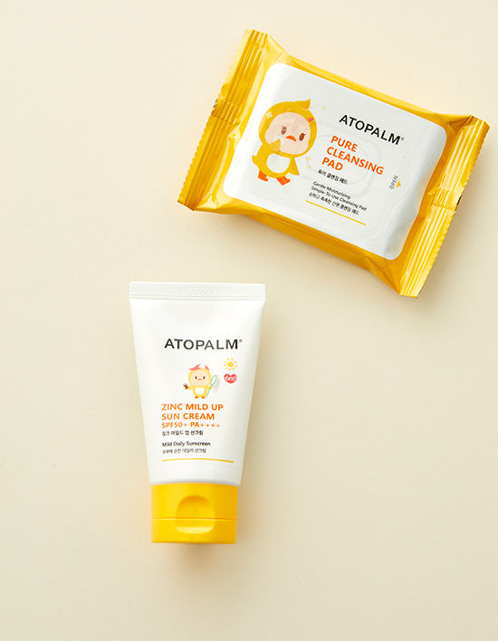 [아토팜] 징크 마일드 업 선크림 65g+클렌징패드 기획세트 (SPF50+ PA++++) - Kurly USA
