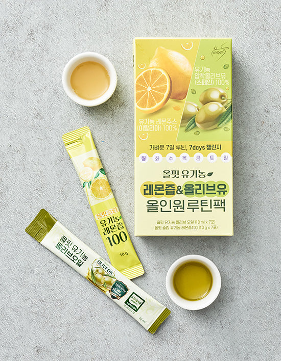 [올핏] 유기농 레몬즙&올리브유 올인원 루틴팩 (7포+7포)