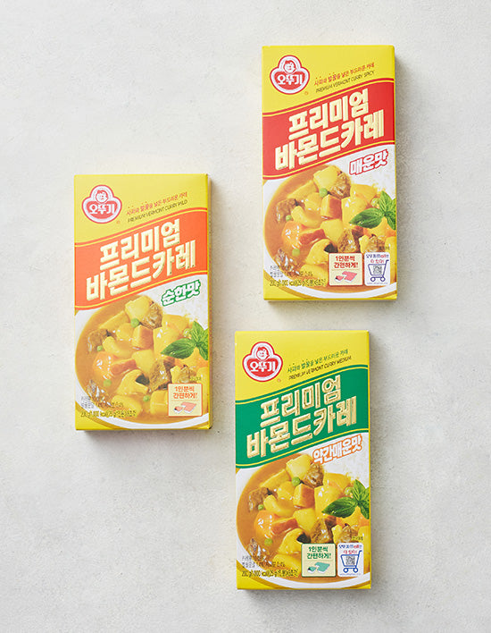 Ottogi Vermont Curry Block, 3 Types (바몬드카레) | 프리미엄 바몬드카레 고형 3종 (택1)