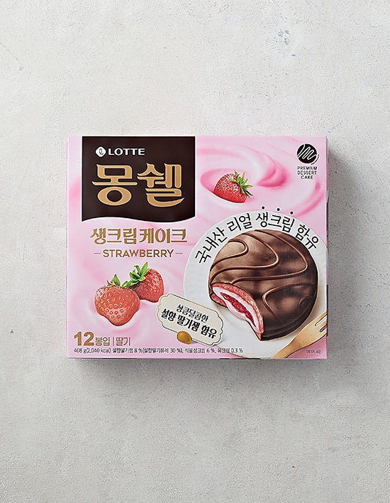 [롯데] 몽쉘 딸기 생크림 케이크 408g - Kurly USA