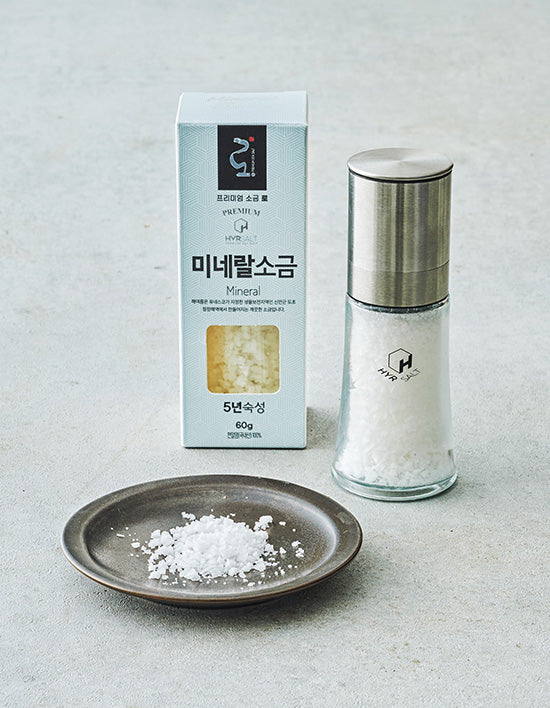 Premium Sea Salt Grinder (천일염) | 프리미엄 천일염 '로' 그라인더 60g - 미네랄