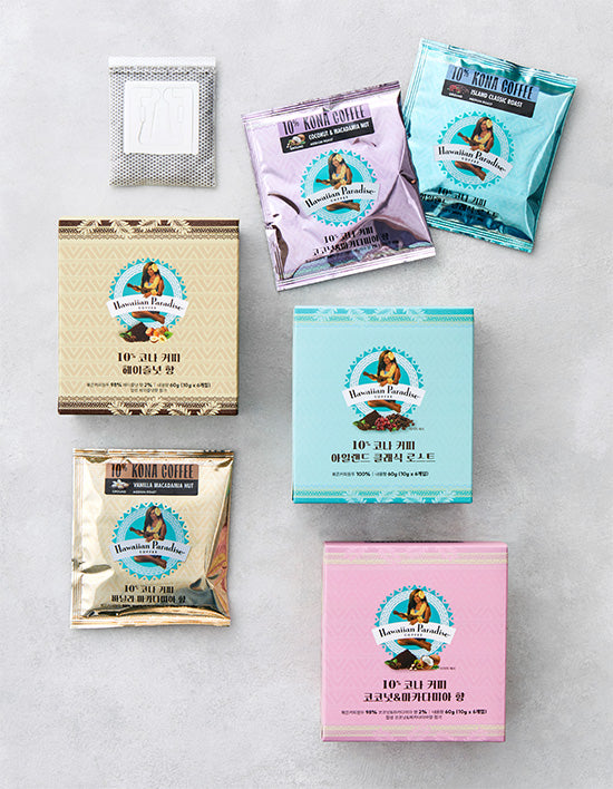 [하와이안 파라다이스] 코나커피 드립백 4종 (택1) - Kurly USA