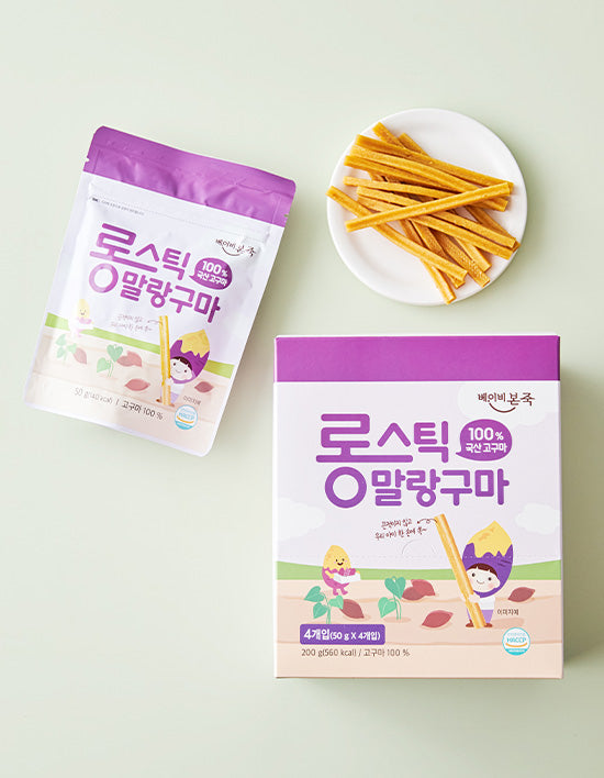 [베이비본죽] 롱 스틱 말랑구마 200g (50g x 4개입) - Kurly USA