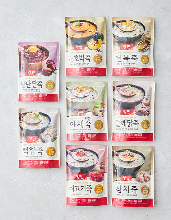 Yangban Pouch Porridge, 8 Types (파우치죽) | 양반 파우치죽 8종 (택1)