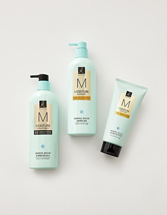 [엘라스틴] 모이스처 수분케어 10X 샴푸&컨디셔너&트리트먼트 680ml 3종 (택1) - Kurly USA