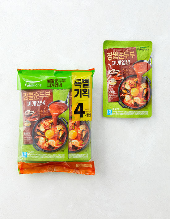 [풀무원] 짬뽕순두부찌개양념_140g*4입 - Kurly USA