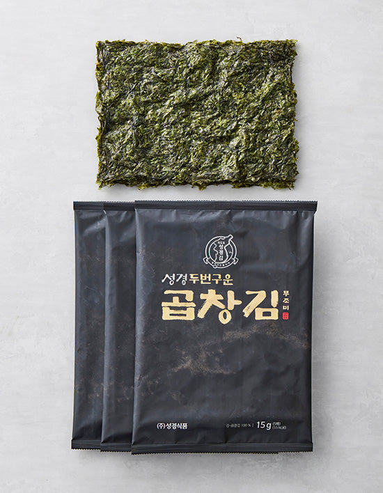 Twice-Roasted Gopchang Gim, 3 ct (곱창김) | 두번구운 곱창김 15g X 3봉