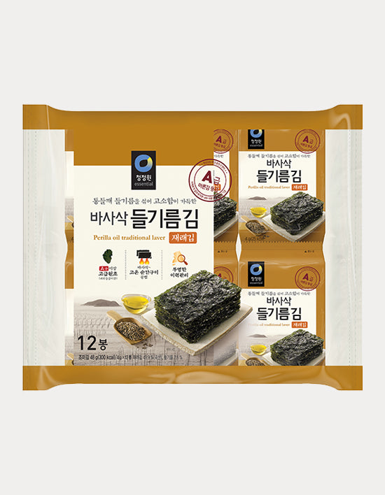 [청정원] 들기름 바사삭김 재래김 12봉