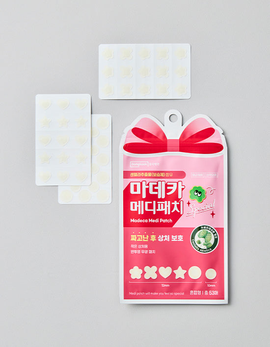 [동국제약] 마데카 메디패치 스페셜 혼합형 53매 (꽃,별,하트 모양 스팟패치) - Kurly USA