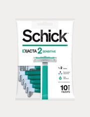 Exacta2 Sensitive Disposable Razor, 10 ct (면도기) | 이그젝타2 센서티브 일회용 면도기 10입