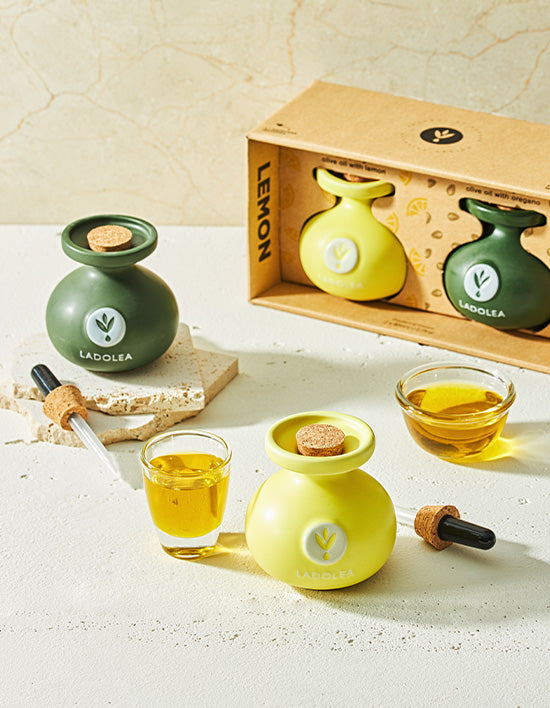 [라돌레아] 레몬&오레가노향 인퓨즈드 미니 올리브오일 세트 (80ml x 2) - Kurly USA