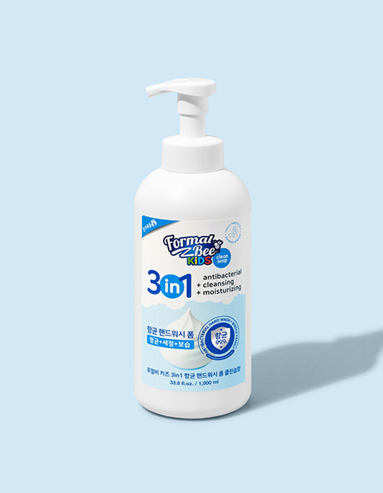 [포멀비키즈]3in1 항균 핸드워시 폼 클린솝향 1000ml - Kurly USA