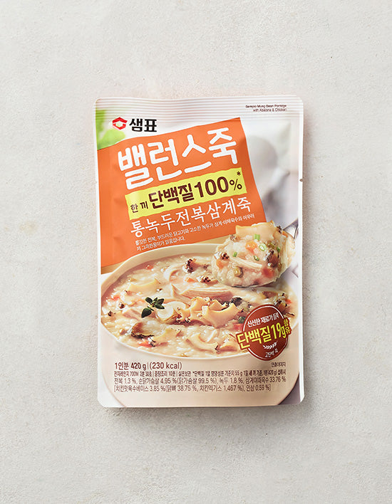 Abalone Samgye Porridge, 420g (삼계죽) | 밸런스죽 통녹두전복삼계죽 420g