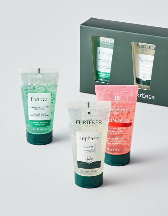 [르네휘테르] 트래블 디스커버리 키트 (포티샤 샴푸-50ml,-트리파직 샴푸-50ml,-토뉘시아 샴푸-50ml) - Kurly USA