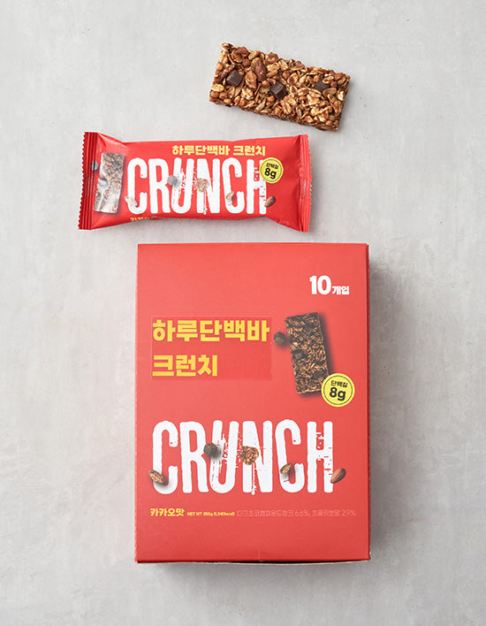 [프로틴방앗간] 하루단백바 크런치 그래놀라 카카오맛 1박스 (35g X 10개입) - Kurly USA