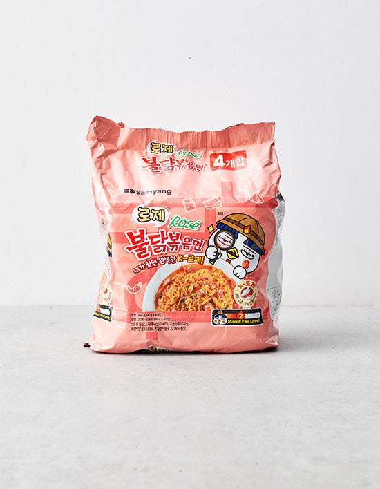 Samyang Rose Buldak Noodles, 4 ct (불닭) | 로제불닭볶음면 140g*4입