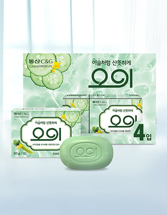 Cleo Dongsan C&G Cucumber Soap, 4x90g (비누) | 동산C&G 오이비누 90g 4입