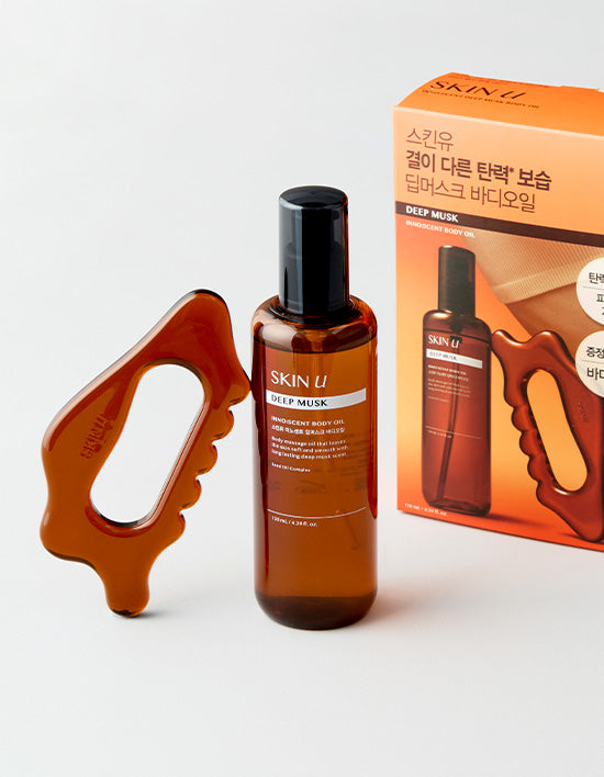 [스킨유] 이노센트 딥머스크 바디오일 130ml (+괄사 세트) - Kurly USA