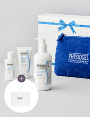 [피지오겔] DMT 바디케어세트 (바디로션 400ml+페이셜크림 75ml+페이셜로션 50ml+파우치+쇼핑백) - Kurly USA