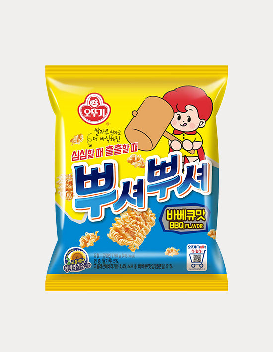 Bbusyeobbusyeo BBQ Crushed Noodle Snack (뿌셔뿌셔) | 뿌셔뿌셔 바베큐맛 90g