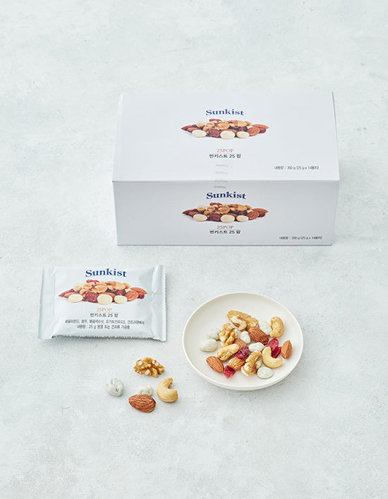 [썬키스트] 25 팝 매일견과 350g (25gX14봉) - Kurly USA