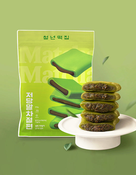 [청년떡집] 저당 말차 앙금절편 (40g X 10개)