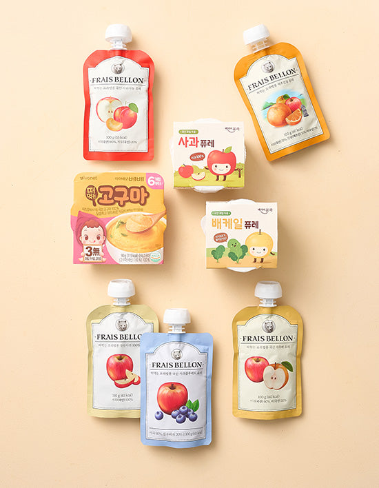 Korean Fruit Puree Pouches, 10 Types (과일퓨레) | 인기 국산 과일퓨레 10종 (택3)