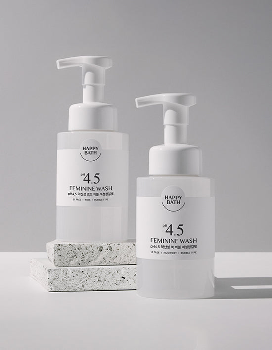 [해피바스] pH4.5약산성 버블 여성청결제 300ml 2종 쑥/로즈 향 (택1)