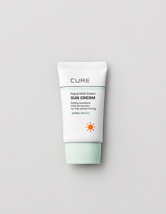 [김정문알로에] 큐어 아쿠아 마일드 그린 선크림 40ml (무기자차) - Kurly USA
