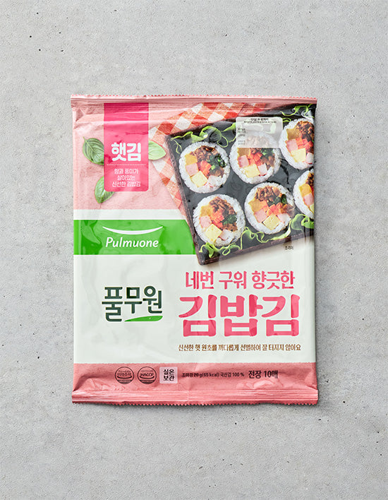 [Pulmuone] Four Times Roasted Fragrant Gimbap Seaweed 20g (10 sheets)