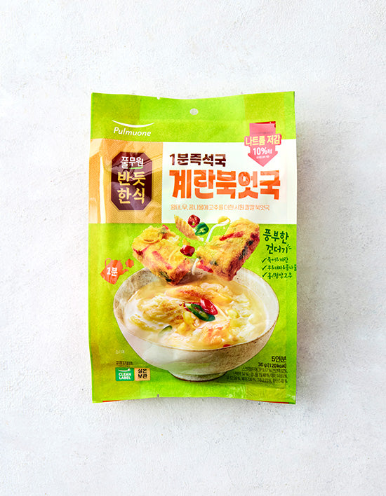 [Pulmuone] Barcode-Free Korean 1-Minute Instant Soup - Egg and Dried Pollack Soup_6g*5