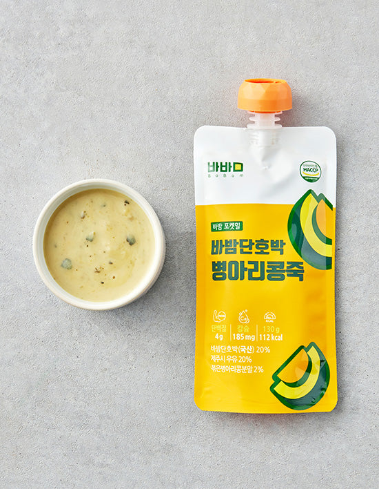 [바밤] 단호박 병아리콩 파우치죽 130g