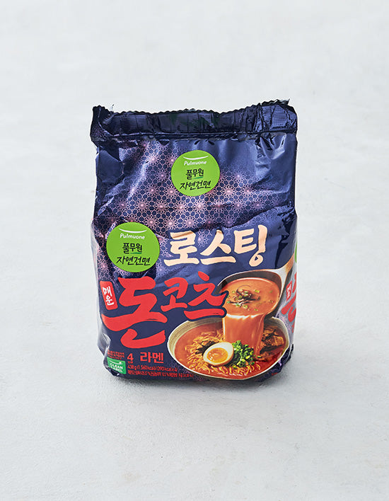 [Pulmuone] Roasted Spicy Tonkotsu Ramen 4-Pack