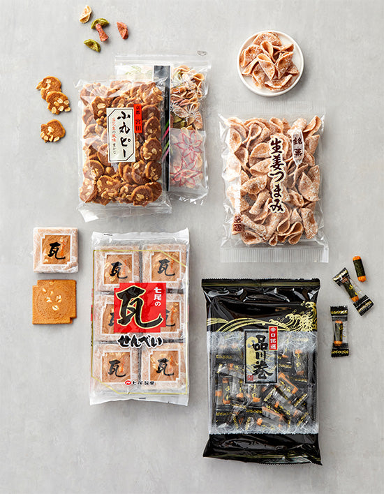 5 unique Japanese rice crackers (choose 1)