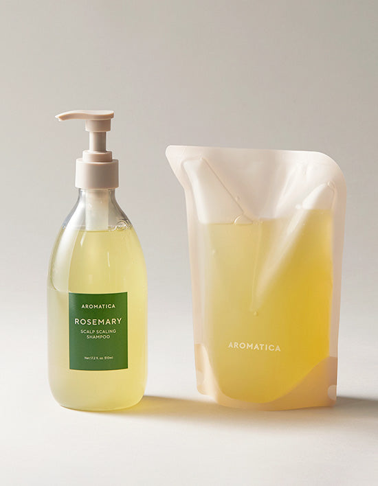 [아로마티카] 로즈마리 스칼프 스케일링 샴푸/리필(510ML/500ML) 2종 (택1) - Kurly USA