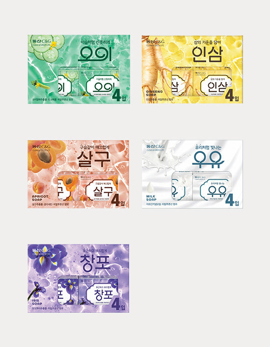 Cleo Dongsan C&G Soap, 5 Types, 4x90g (비누) | 동산C&G 비누 90g 4입 5종 (택1)