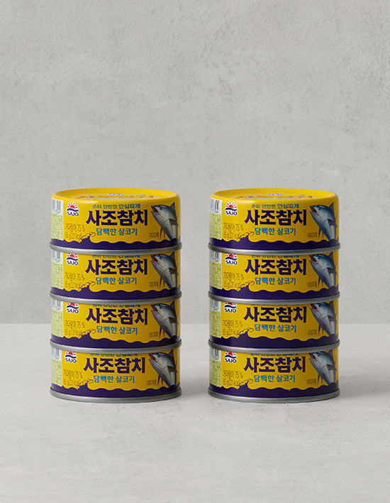 Sajo Light Tuna, 85g x 8 (살코기참치) | 담백한 살코기참치 85g*8입