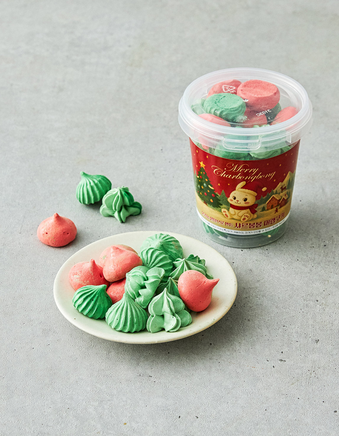 [샤르봉봉] 크리스마스 트리 머랭 쿠키 28g