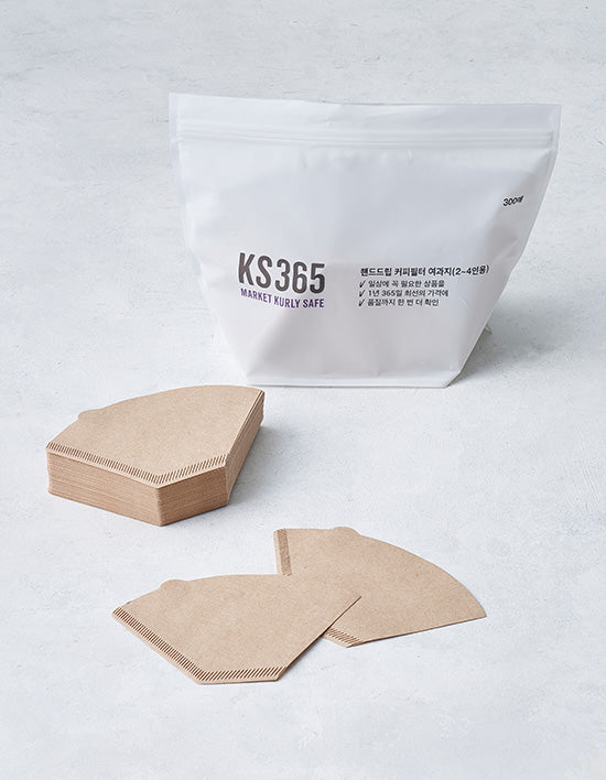 [KS365] 핸드드립 커피필터 여과지 300매 (2~4인용) - Kurly USA